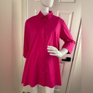 WEAR ABOUTS Vibrant Pink Button-Up Tops Size L.  #359
